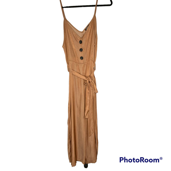 Plus Solid Front Belted Cami Jumpsuit - Picture 4 of 6